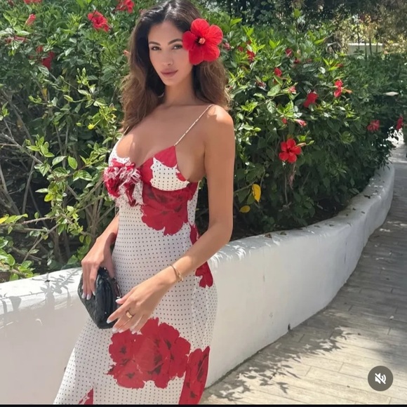 ZARA FLORAL POLKA DOT DRESS MEDIUM - Picture 3 of 16